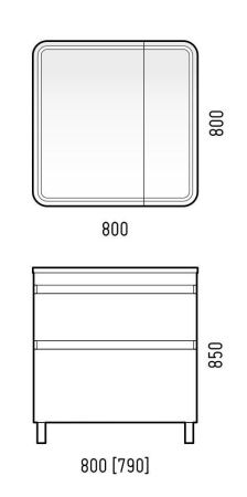 Тумба под раковину Corozo Алабама SD-00000595 80х40 напольная цвет белый