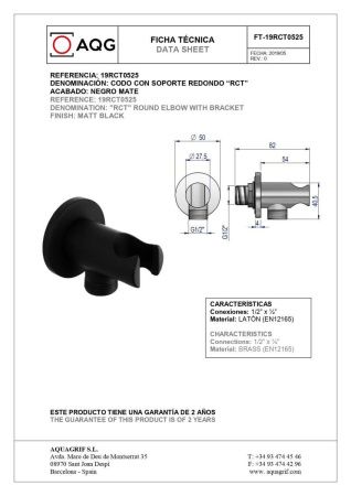 Держатель для ручного душа AQG 19RCT0525 черный