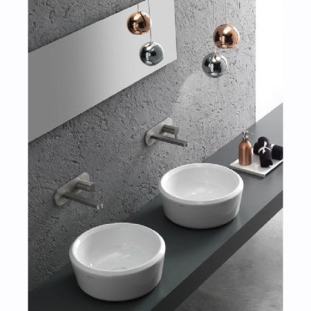 Раковина из сантехнического фаянса Hatria PENCIL Y1GE01 40х40 накладная цвет белый