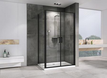 Душевой уголок Abber Sonnenstrand AG04100BC-S75B 75х100 стекло прозрачное профиль черный без поддона