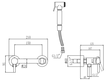 Гигиенический душ со смесителем Savol S-FXQ006W белый