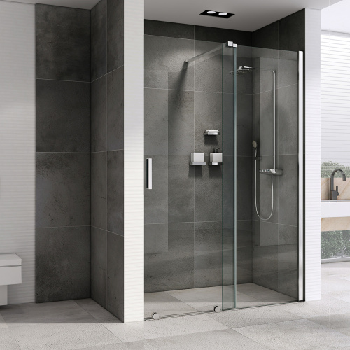 Душевая дверь Abber Komfort AG90120 120х200 стекло прозрачное профиль хром глянцевый - фото 2