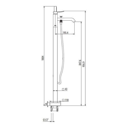 Смеситель Gattoni ELY 8808/88C0 напольный хром