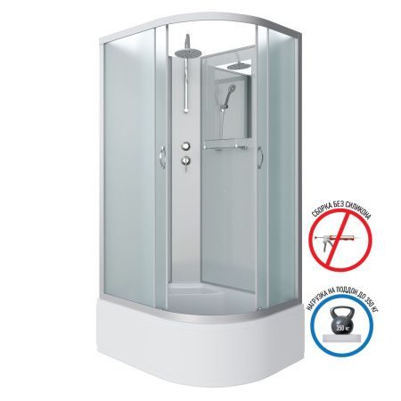 Душевая кабина Niagara Classic 23101424LBKT 120х80 асимметричная без крыши ориентация левая