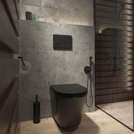 Клавиша смыва механическая Iddis Unisteel UNS01MBi77 цвет черный
