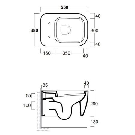 Чаша унитаза подвесная Simas Henges HE18 nero matt цвет черный без сиденья безободковая каскадный смыв