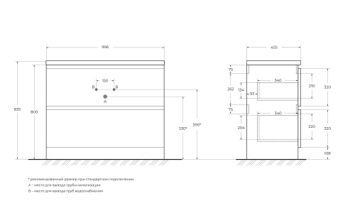 Тумба под раковину BelBagno Albano ALBANO-1000-2C-PIA-RR 100x45x81 - фото 2