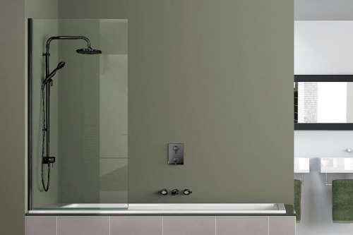 Душевая шторка на ванну Azario Merrit AZ-NF6211-1 800 BLACK 80x140 стекло прозрачное профиль черный - фото 2