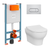 Комплект унитаз с инсталляцией и клавишей смыва Vitra Zentrum Round 9879B003-7200
