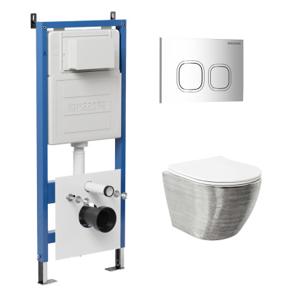 Инсталляция + кнопка смыва + унитаз Grossman Cosmo 97.4455SWS.02.100