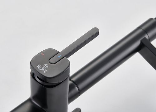 Смеситель для кухни Rose R358H на мойку черный - фото 4