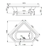 Ванна акриловая Vagnerplast Cavallo VPBA140CAV3X-04 140х140 угловая четверть круга без каркаса