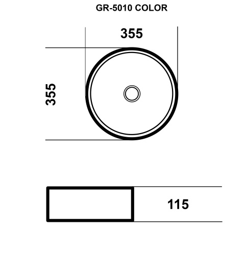 Раковина Grossman Color 36 см GR-5010BBL накладная цвет черный - фото 4