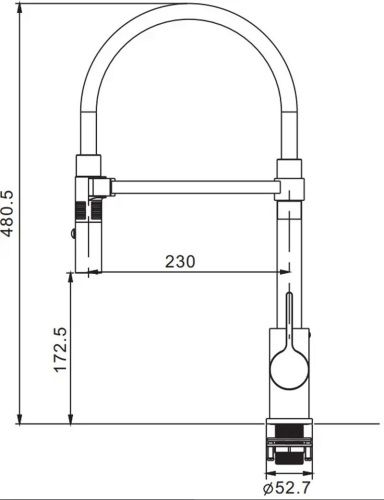 Смеситель для кухни Rose R133E на мойку золото - фото 3