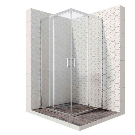 Душевой уголок Ambassador Kingston 14011121 100х90 стекло прозрачное профиль хром без поддона