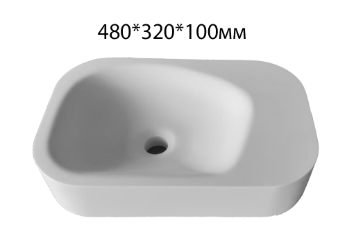 Раковина из искусственного камня Armadi Art Colibri 902-W 32х48 накладная цвет белый 1 отверстие под смеситель - фото 2