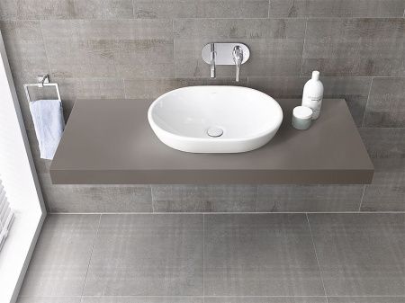 Раковина из сантехнического фарфора Vitra Metropole 5942B003-0012 60х50 накладная цвет белый без отверстий под смеситель