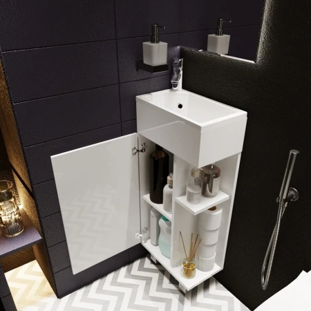 Тумба с раковиной 1MarKa Laura У85929 40х20 напольная цвет белый