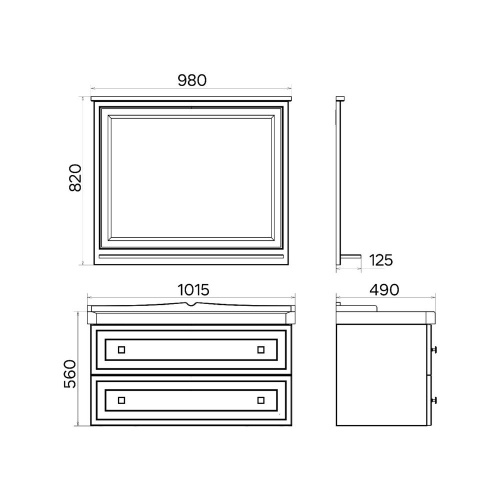 Тумба с раковиной Comforty Феррара 00-00020308CF 101,5х49х - фото 2