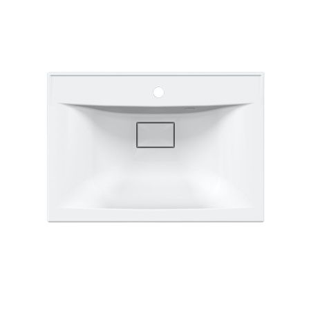 Раковина из искусственного камня Vincea VCB-3M650W 70х50 встраиваемая цвет белый 1 отверстие под смеситель