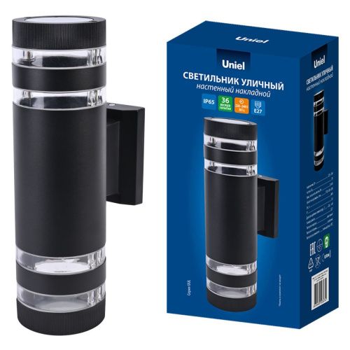 Уличный настенный светильник Uniel UUL-A01S UUL-S20A 2x60W/E27 IP65 BLACK - фото 4