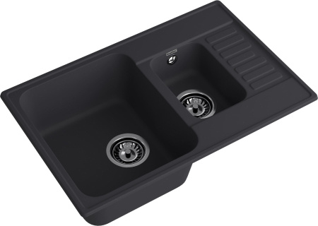 Кухонная мойка Granfest Quarz 21К черный 74х48 цвет черный поверхность матовая