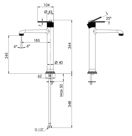 Смеситель Daniel Brooklyn BY607B15 на раковину черный