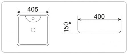 Раковина из санфаянса CeramaLux 9443 41х40 накладная цвет белый 1 отверстие под смеситель