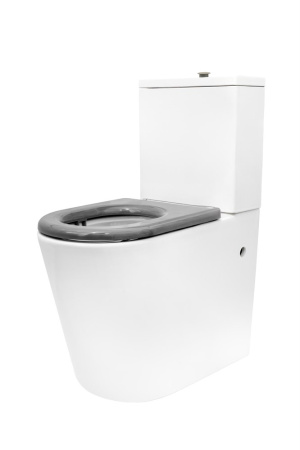 Унитаз напольный с бачком Dstrana 4620 белый без сиденья безободковый каскадный смыв