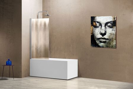 Душевая шторка на ванну Vincea VSB VSB-11800CH 80х140 стекло текстурное профиль хром ориентация универсальная