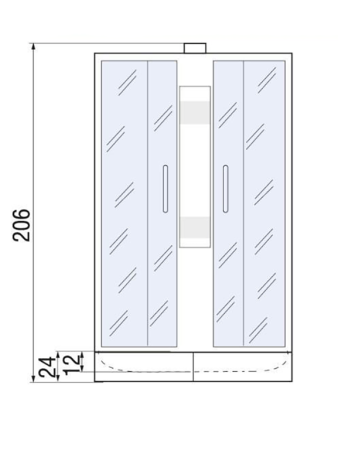 Душевая кабина River NARA 10000003637 90х70 четверть круга без крыши ориентация универсальная
