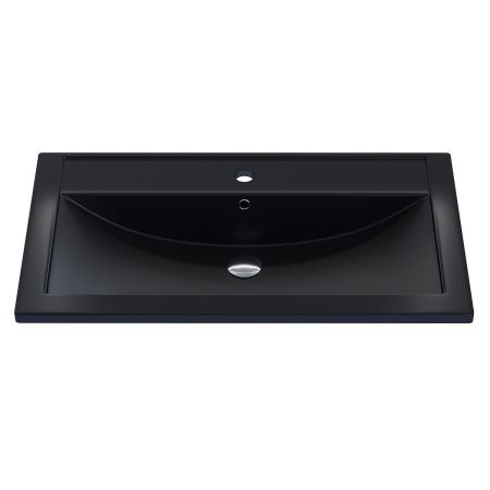 Раковина из искусственного камня Uperwood Foster Quartz 291030038 80х50 полувстраиваемая цвет черный