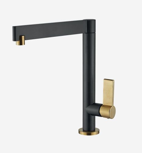 Смеситель для кухни Webert SO920302723 на мойку черный/золото - фото 2
