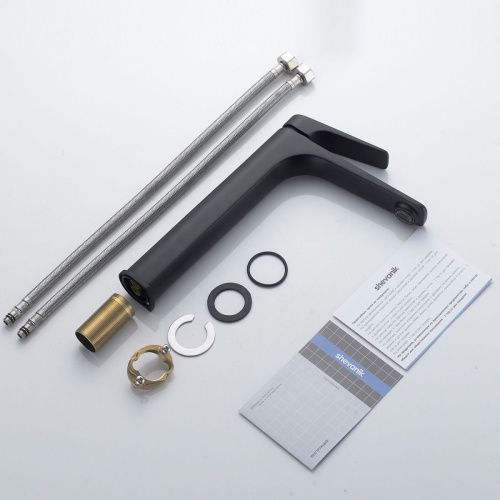 Смеситель для раковины Shevanik S4211H на столешницу черный - фото 4