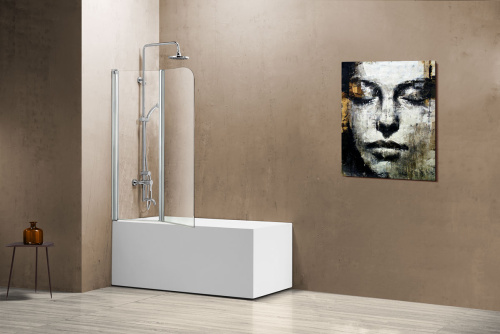 Душевая шторка на ванну Vincea VSB VSB-12114CL 114х140 стекло прозрачное профиль хром глянцевый - фото 2