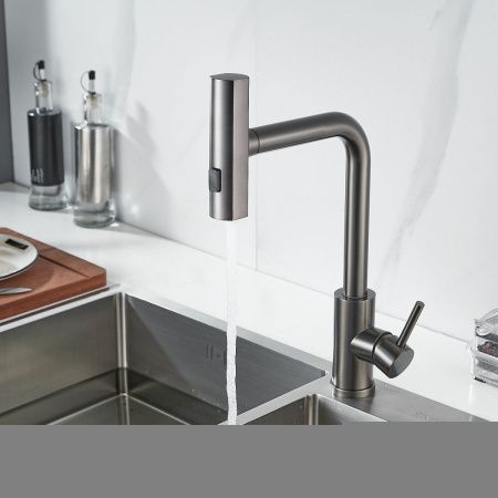 Смеситель для кухни Shevanik S263T на мойку оружейная сталь