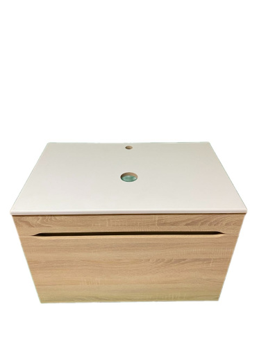 Тумба под раковину Sintesi STL.W7817 80х55х50 подвесная цвет белый - фото 5