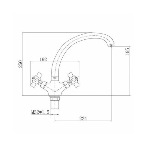 Смеситель для кухни Fashun A4218 на мойку хром - фото 3