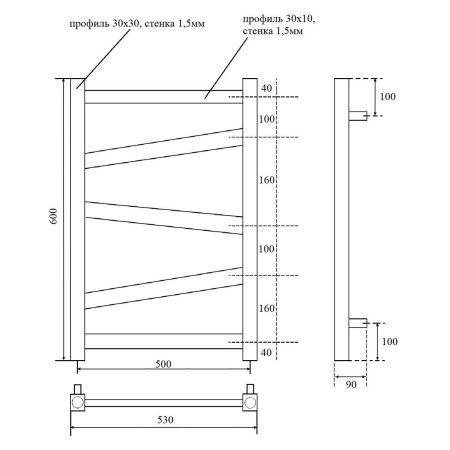 Полотенцесушитель водяной Point Феникс PN15156W 55х60 белый