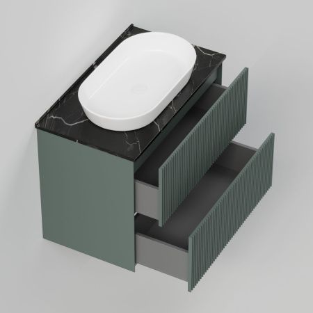 Тумба со столешницей La Fenice TERRA TWIN NFNC-01-TER-G-80-2-3-GB 80х50 подвесная цвет синий/серый