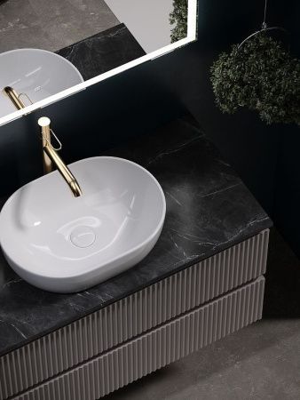 Тумба под раковину Sancos SNOB R SNR100SM 100х40 подвесная цвет бежевый