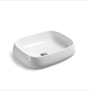 Раковина из сантехнического фарфора Vincea VBS-107 56х42 накладная цвет белый без отверстий под смеситель