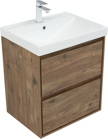 Тумба под раковину Aquanet Милан 00336377 60х45х64 подвесная цвет темное дерево