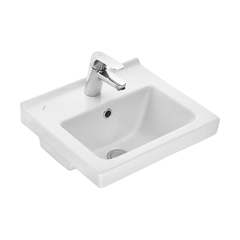 Раковина из сантехнического фарфора Onika Визит 1.3117.7.S00.11B.0 41х36 накладная цвет белый 1 отверстие под смеситель