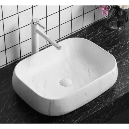 Раковина из сантехнического фарфора Cerutti SPA CR0086 MMW1 60х40 накладная цвет белый без отверстий под смеситель