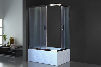 Душевой уголок Royal Bath BP RB8100BP-C-CH-L 100х80 стекло рифленое профиль хром глянцевый с поддоном