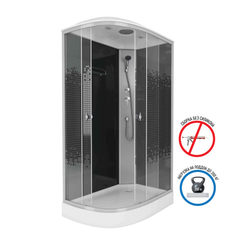 Душевая кабина Niagara Eco 45121453L 120х80 асимметричная с крышей