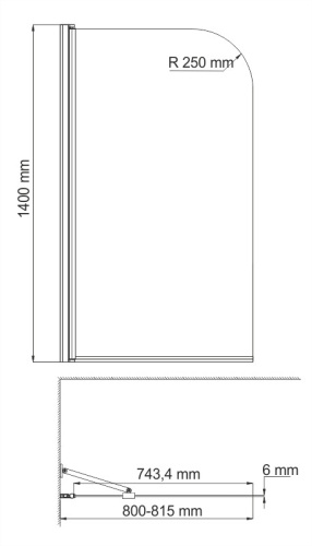 Душевая шторка WasserKRAFT Leine 35P 35P01-80WHITE Fixed 80x140 стекло прозрачное 6 мм - фото 3