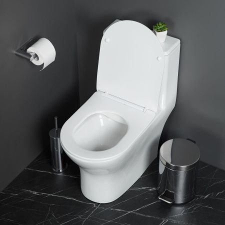 Унитаз напольный с бачком BelBagno LOUNGE BB8618CPR-MN/SC белый с сиденьем микролифт безободковый каскадный смыв