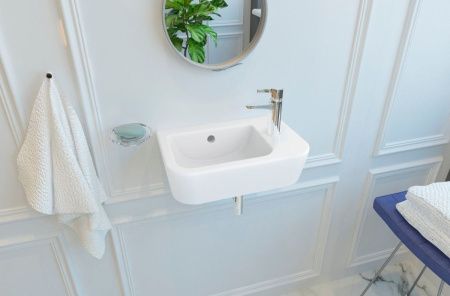 Раковина из сантехнического фарфора Lavinia Boho One 33310001R 40х20 подвесная цвет белый 1 отверстие под смеситель